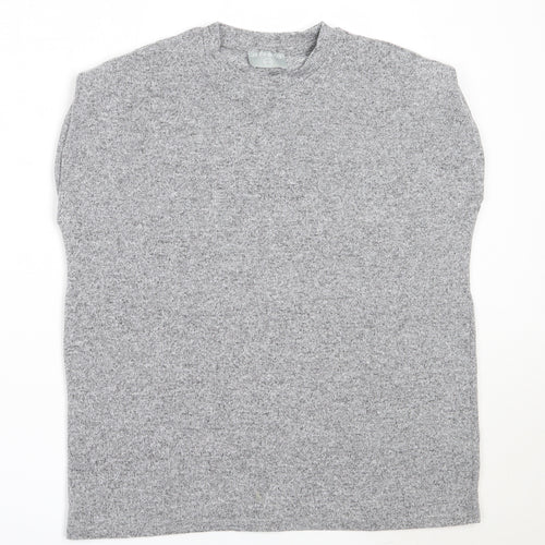 Jeff & Co Womens Grey  Polyester Basic T-Shirt Size 10 Round Neck