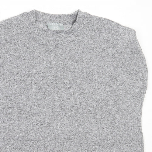 Jeff & Co Womens Grey  Polyester Basic T-Shirt Size 10 Round Neck