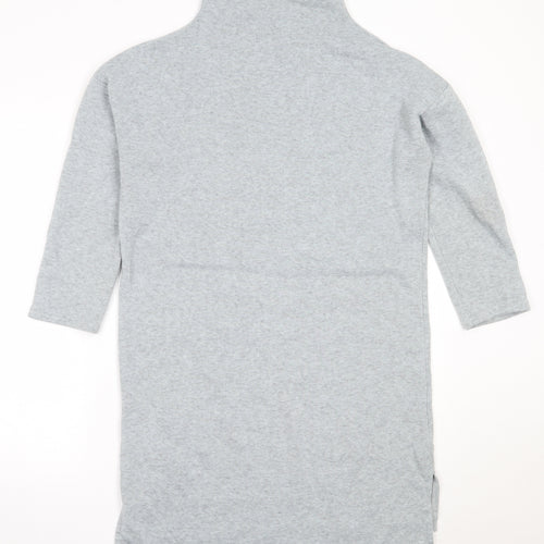 Preworn Womens Grey  Polyester Jumper Dress  Size L  High Neck