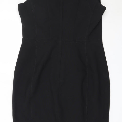 Atmosphere Womens Black  Polyester Shift  Size 10  V-Neck