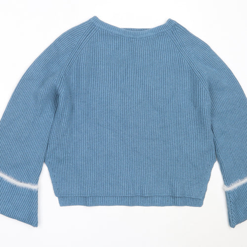 New Look Womens Blue Round Neck  Viscose Pullover Jumper Size S