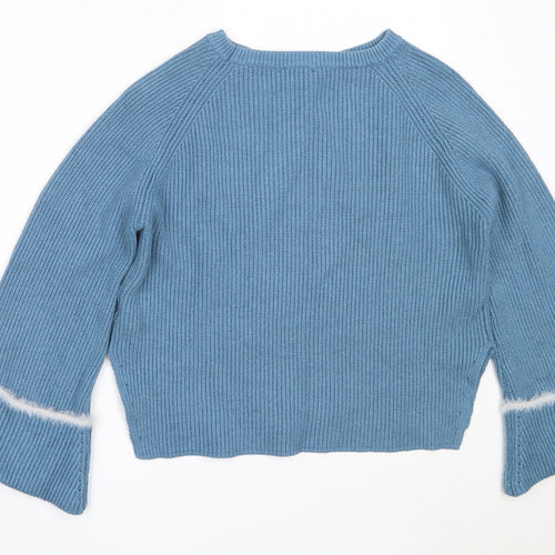 New Look Womens Blue Round Neck  Viscose Pullover Jumper Size S