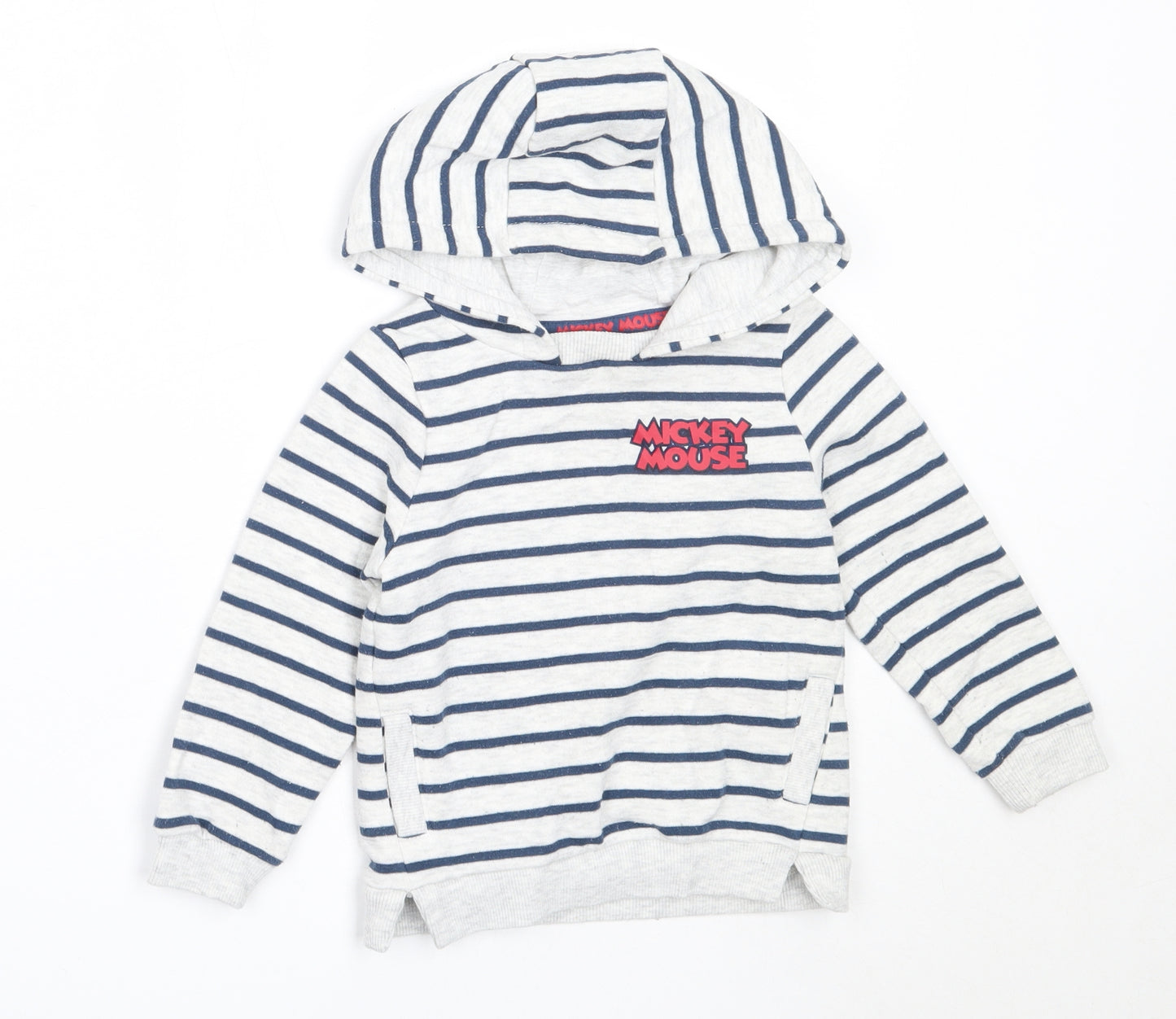 Primark Boys Grey Spotted Cotton Pullover Jumper Size 18-24 Months   - mickey mouse