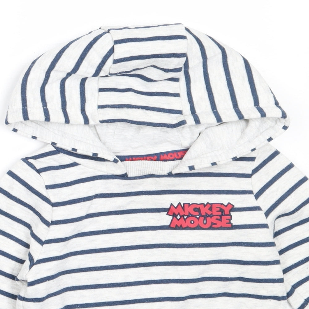 Primark Boys Grey Spotted Cotton Pullover Jumper Size 18-24 Months   - mickey mouse