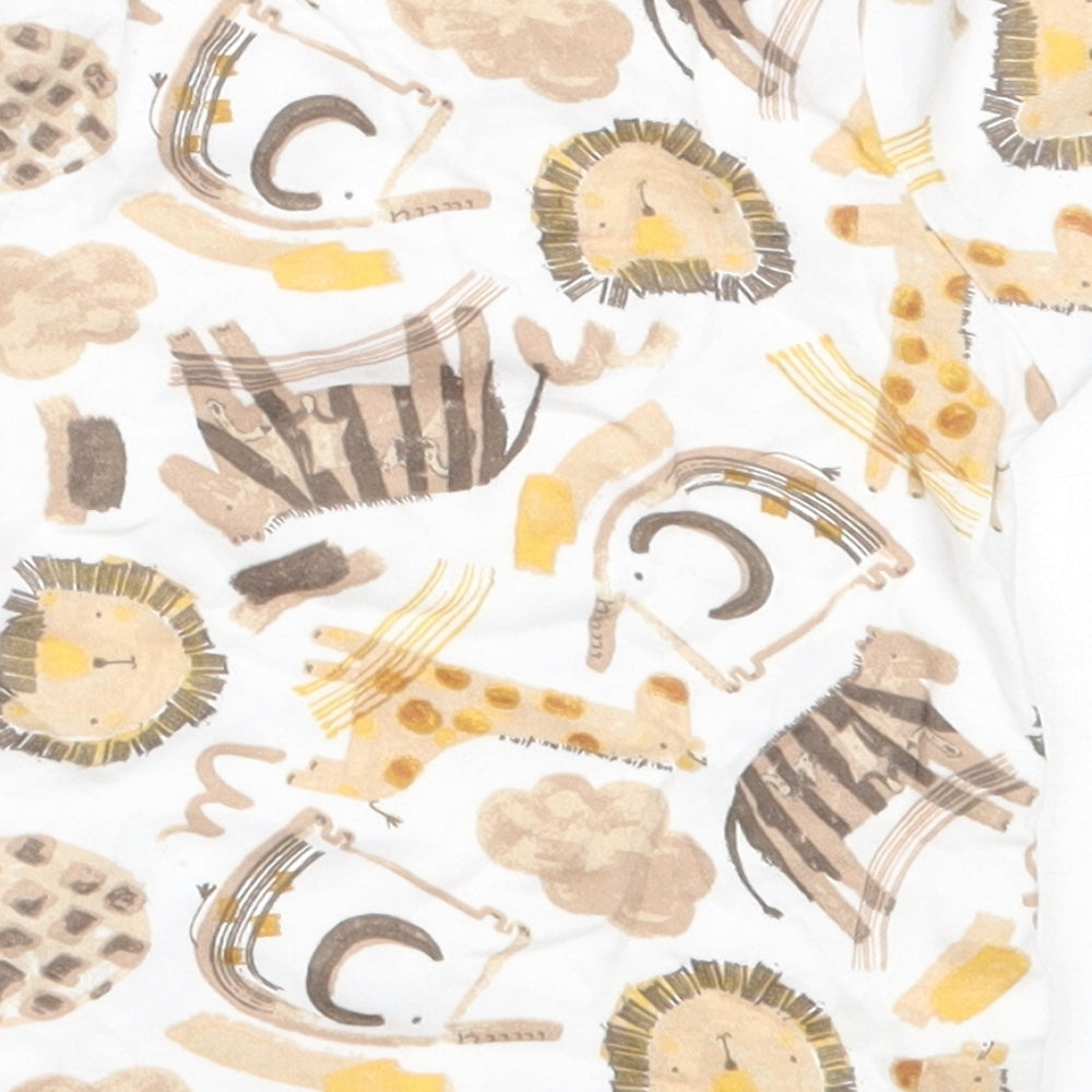 Nutmeg Boys Beige  Cotton Basic T-Shirt Size 12-18 Months Round Neck