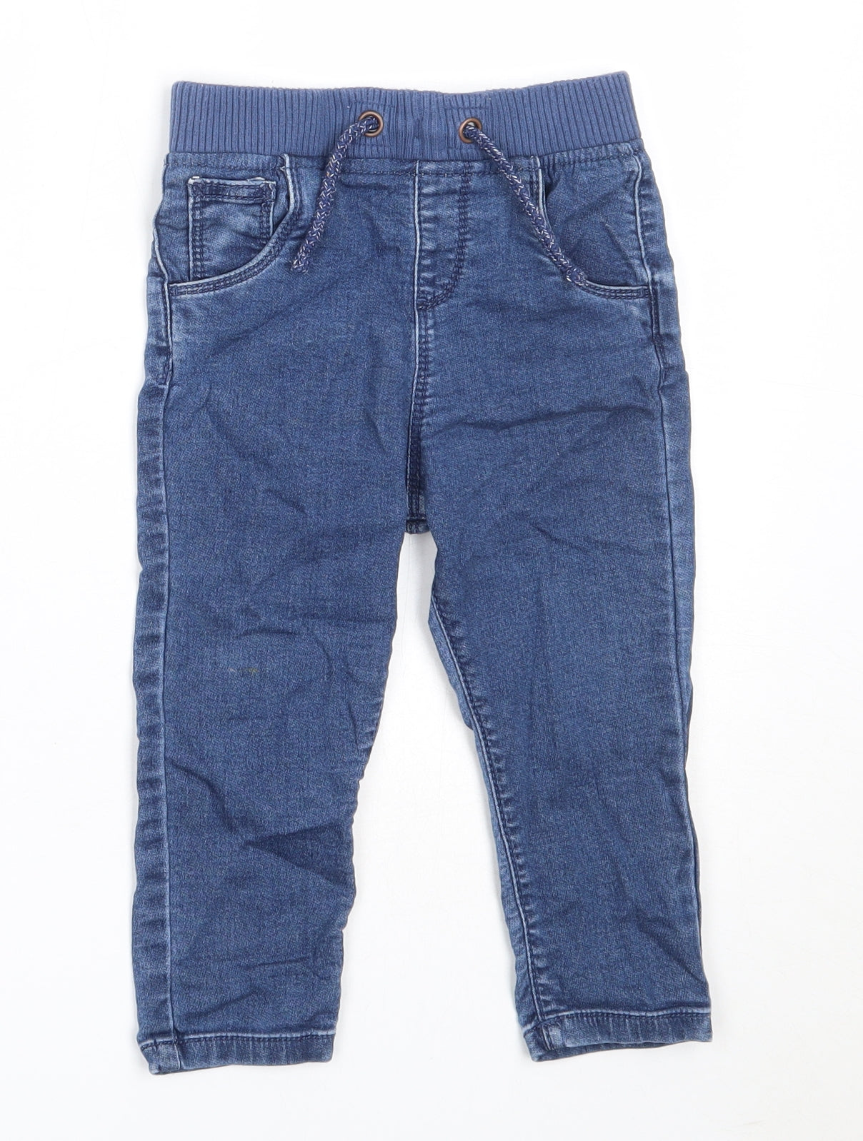F&F Boys Blue  Cotton Capri Jeans Size 12-18 Months