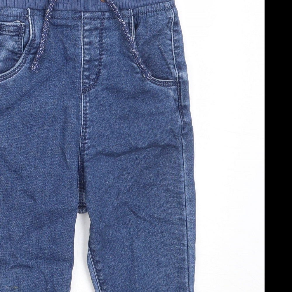 F&F Boys Blue  Cotton Capri Jeans Size 12-18 Months