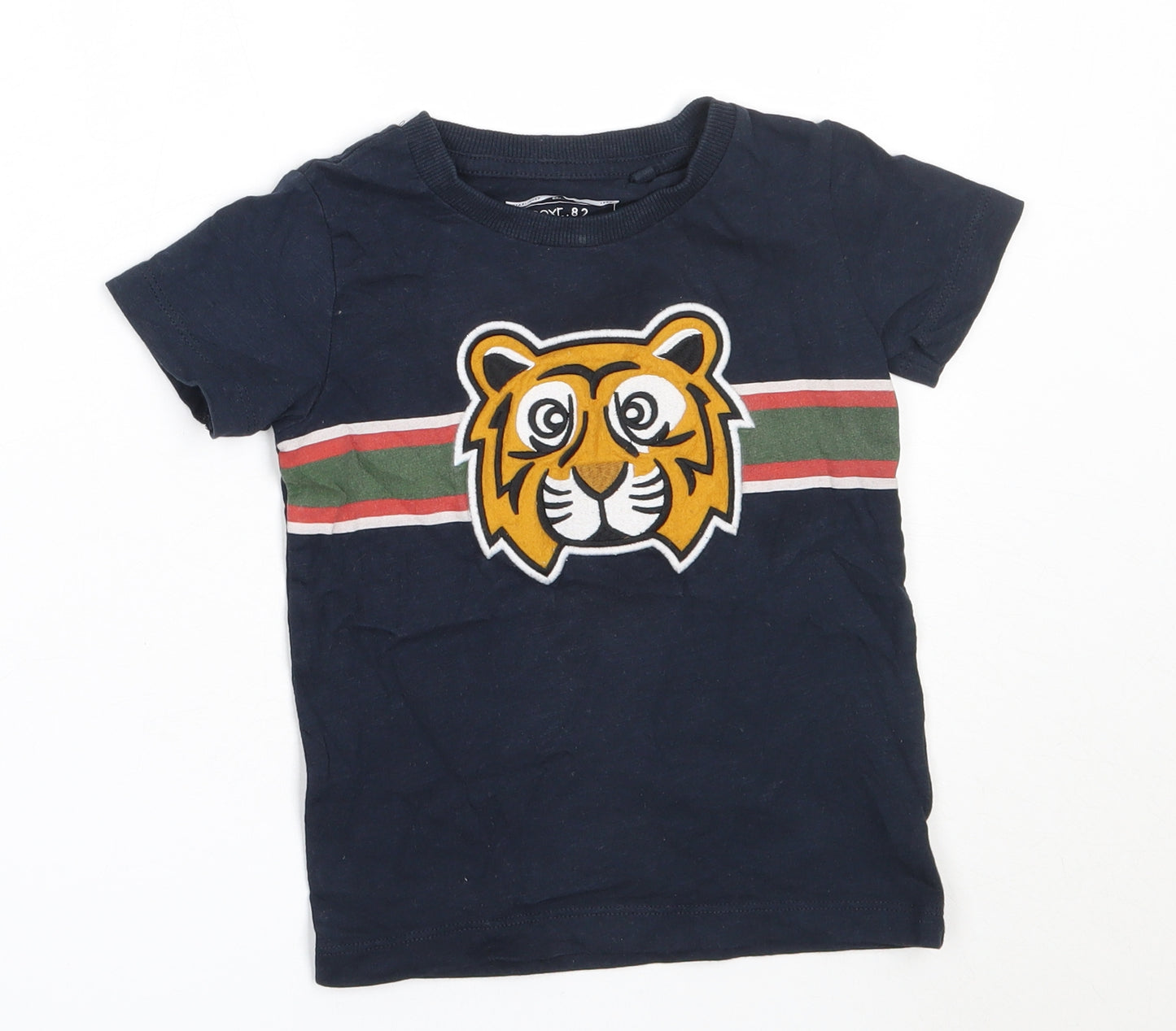NEXT Boys Blue  Cotton Basic T-Shirt Size 18-24 Months Round Neck