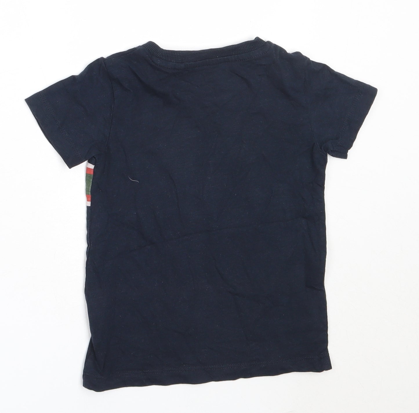 NEXT Boys Blue  Cotton Basic T-Shirt Size 18-24 Months Round Neck