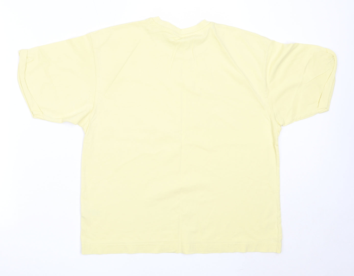 Primark Womens Yellow  Cotton Basic T-Shirt Size XS Round Neck