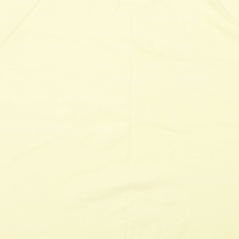 Primark Womens Yellow  Cotton Basic T-Shirt Size XS Round Neck