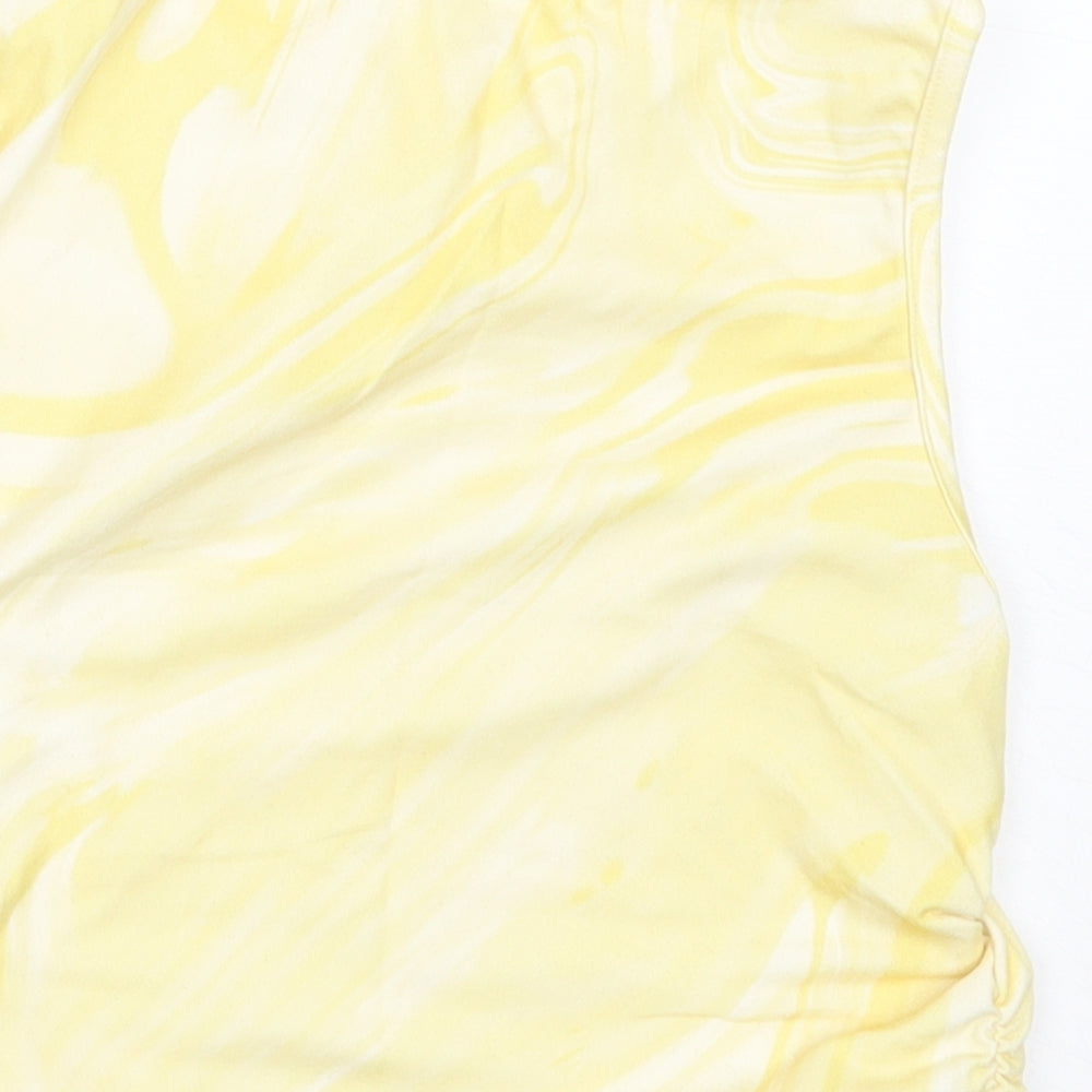 SheIn Womens Yellow  Polyester Basic Tank Size XS Round Neck