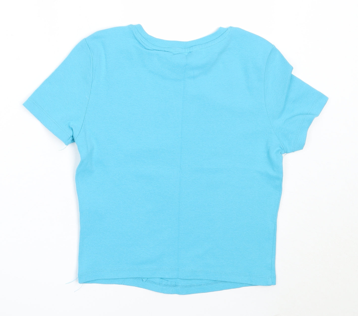 Primark Womens Blue  Cotton Basic T-Shirt Size XS Round Neck