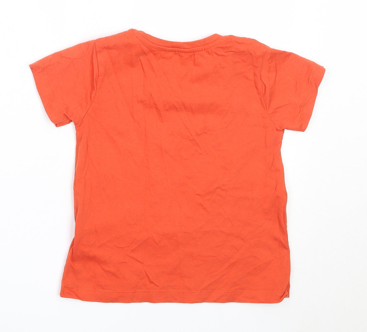 M&Co Girls Orange  Cotton Basic T-Shirt Size 7-8 Years Round Neck