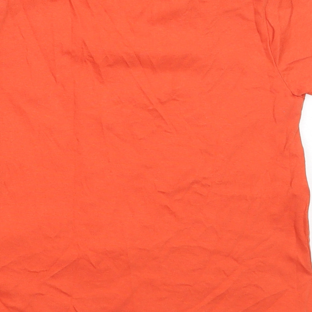 M&Co Girls Orange  Cotton Basic T-Shirt Size 7-8 Years Round Neck