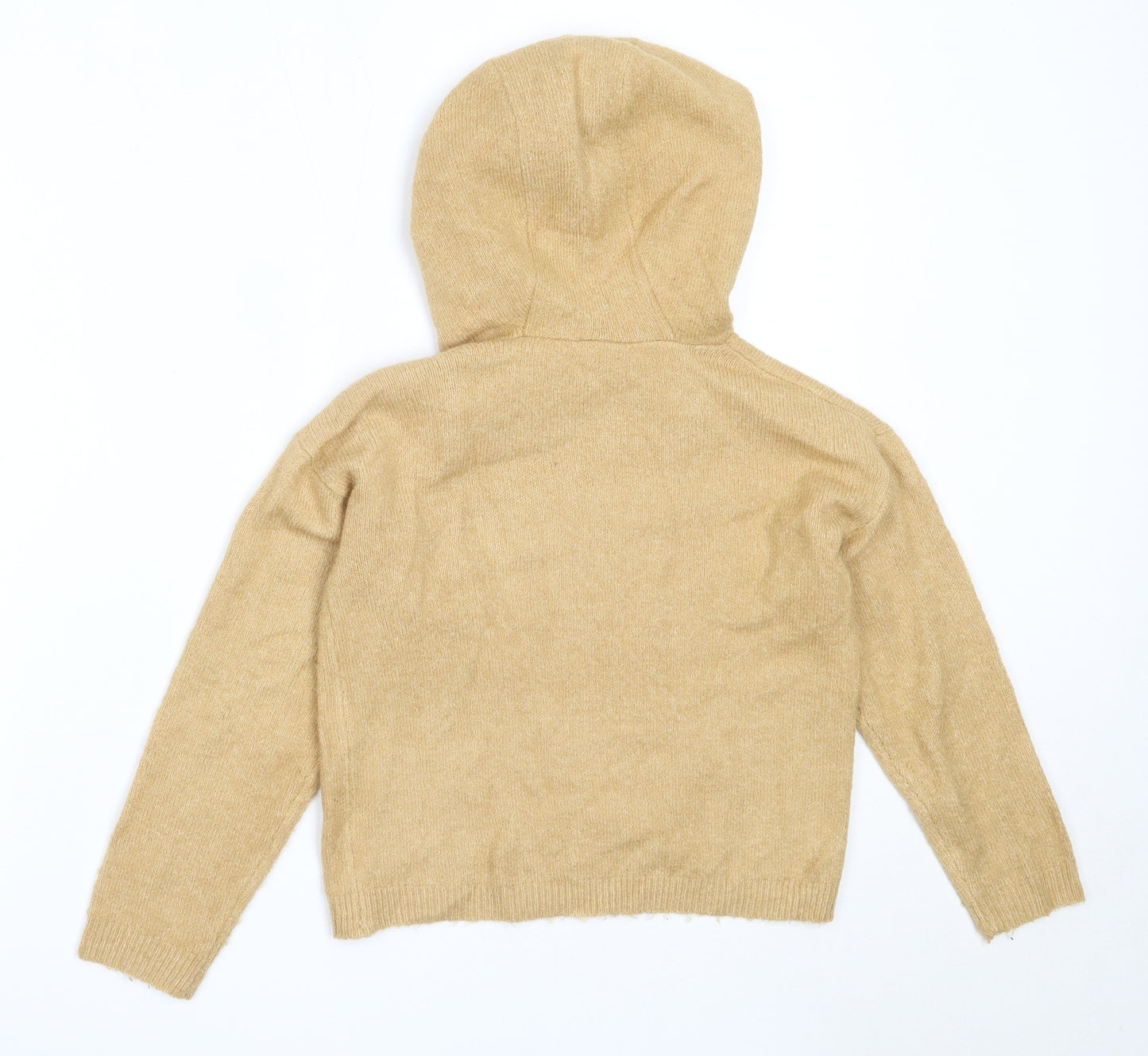 TU Girls Beige  Acrylic Pullover Hoodie Size 8 Years