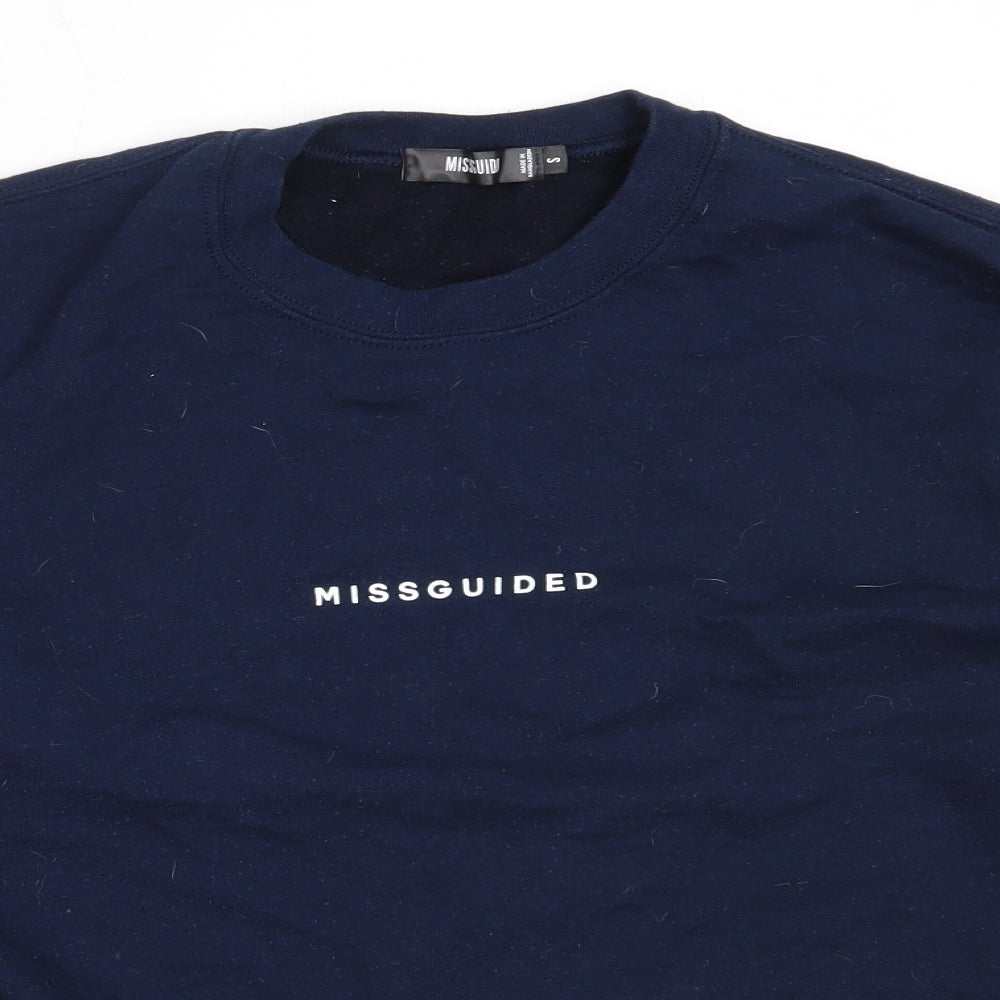 Missguided Womens Blue  Polyester Pullover Sweatshirt Size S
