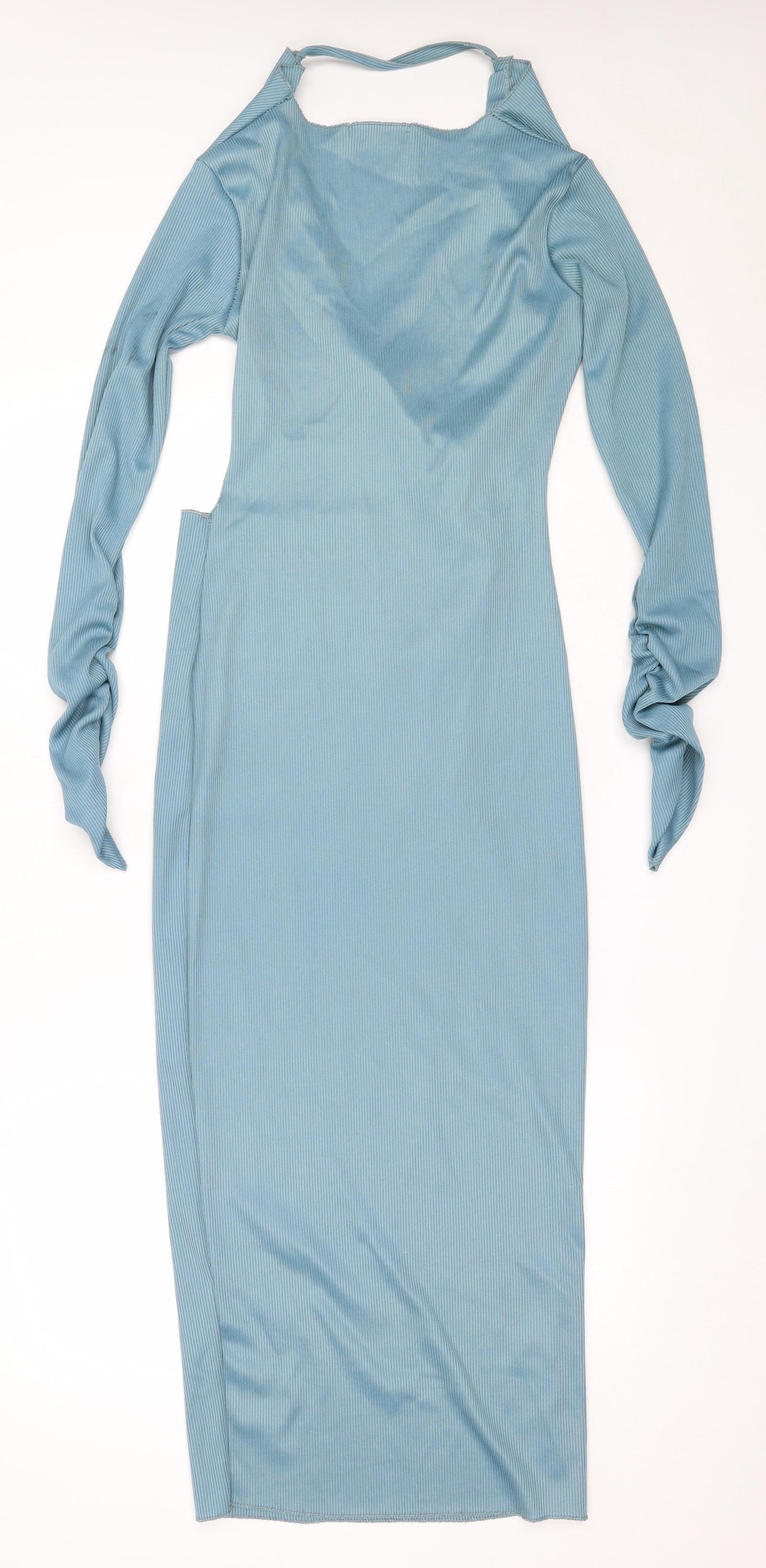 Missguided Womens Blue  Polyester Bodycon  Size 8  V-Neck