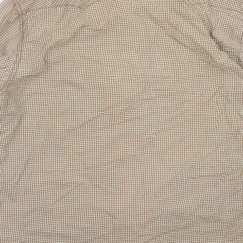 Matalan Mens Brown Check Cotton  Button-Up Size L Collared