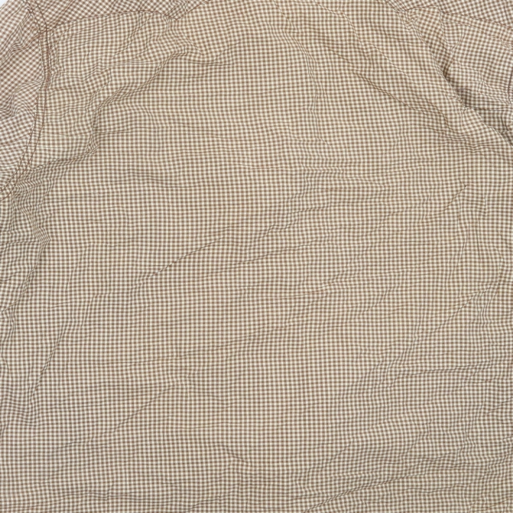 Matalan Mens Brown Check Cotton  Button-Up Size L Collared