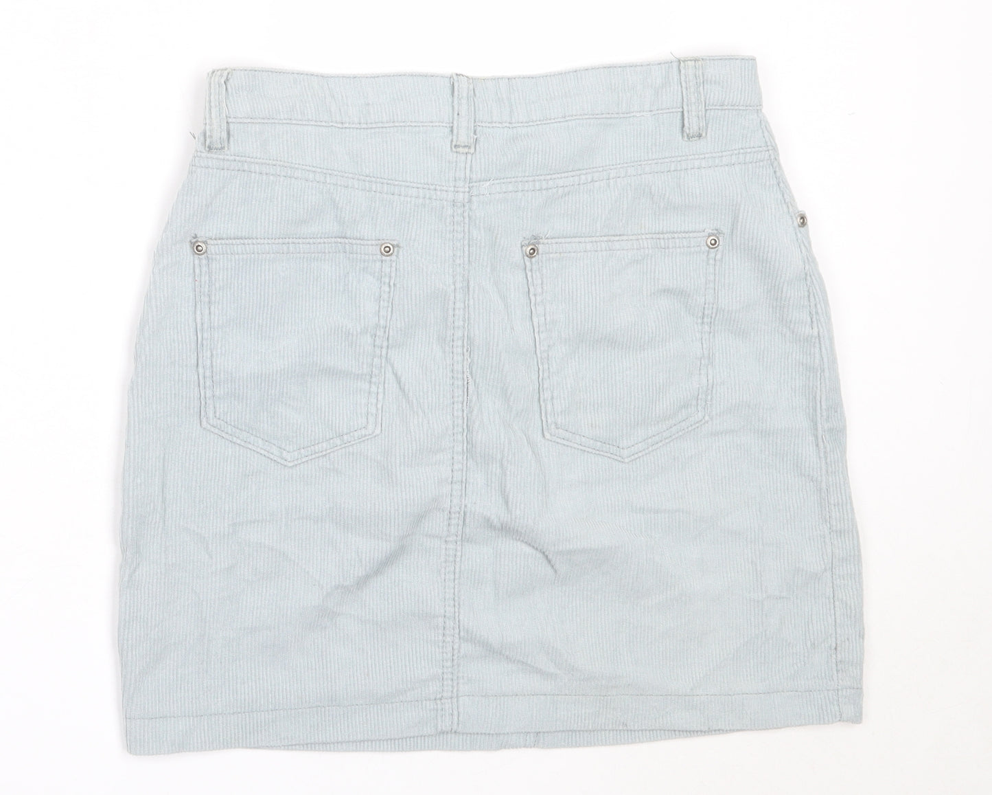 PRETTYLITTLETHING Womens Grey  Cotton Mini Skirt Size 10