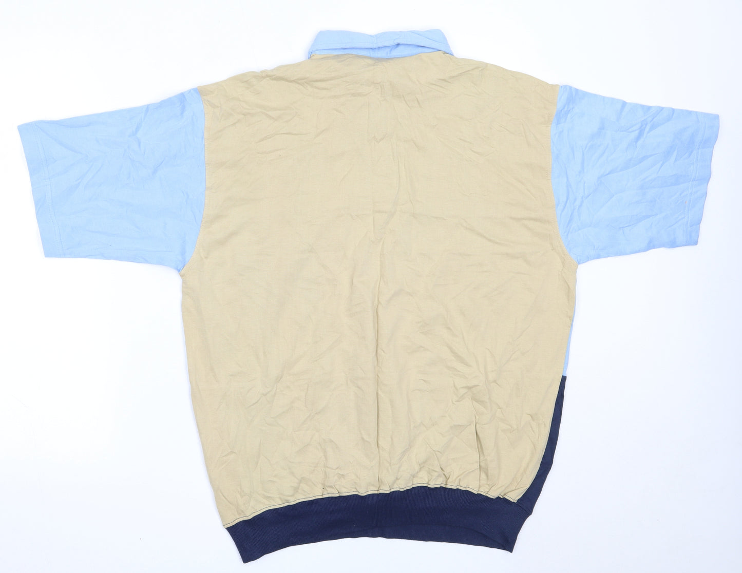 Changes Mens Blue  Cotton  Polo Size L Collared