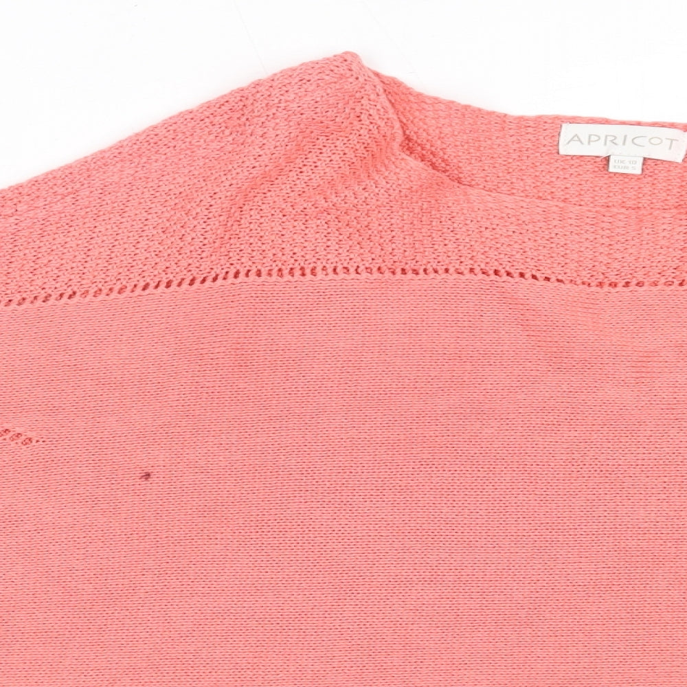 Apricot Womens Pink Round Neck  Acrylic Pullover Jumper Size 10
