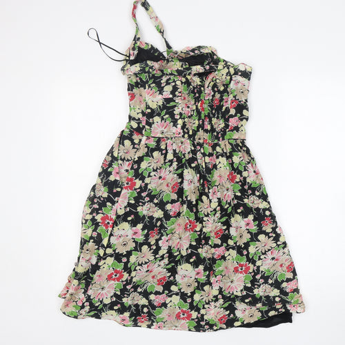 Oasis Womens Multicoloured Floral Cotton Tank Dress  Size 8  V-Neck