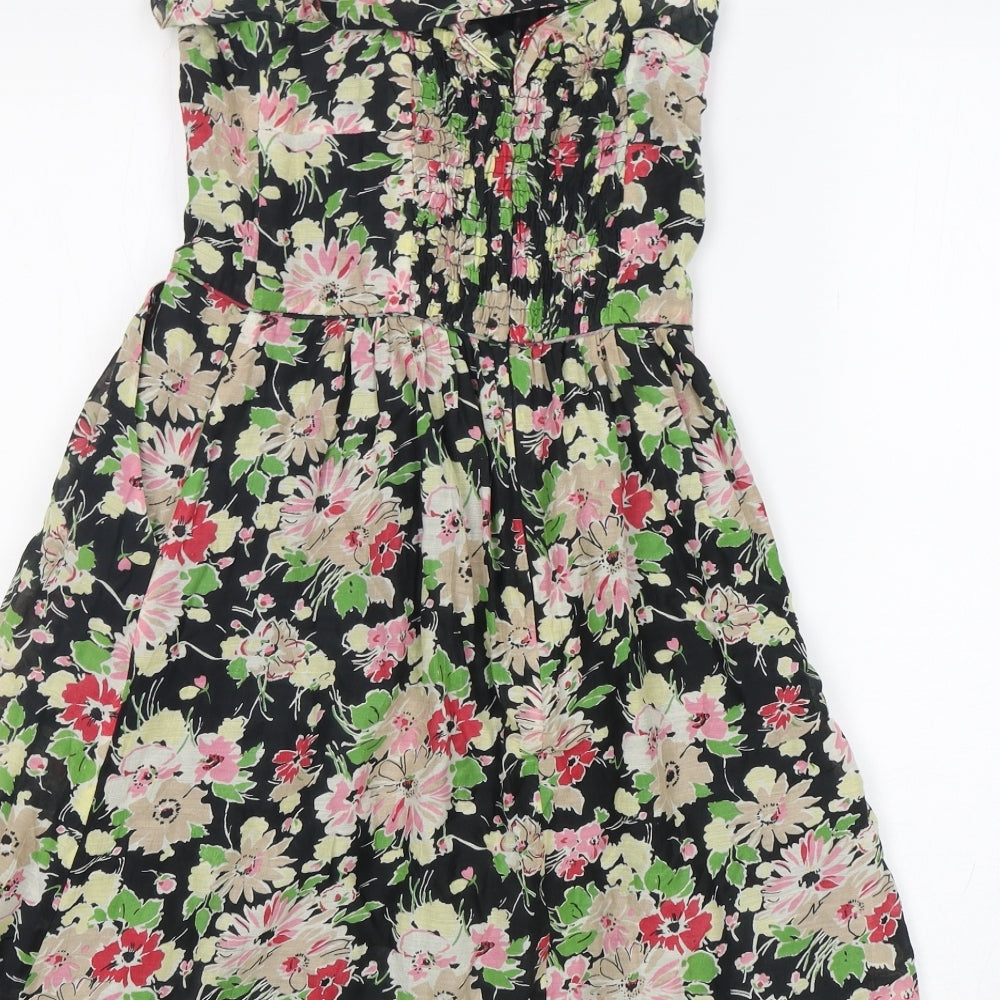 Oasis Womens Multicoloured Floral Cotton Tank Dress  Size 8  V-Neck