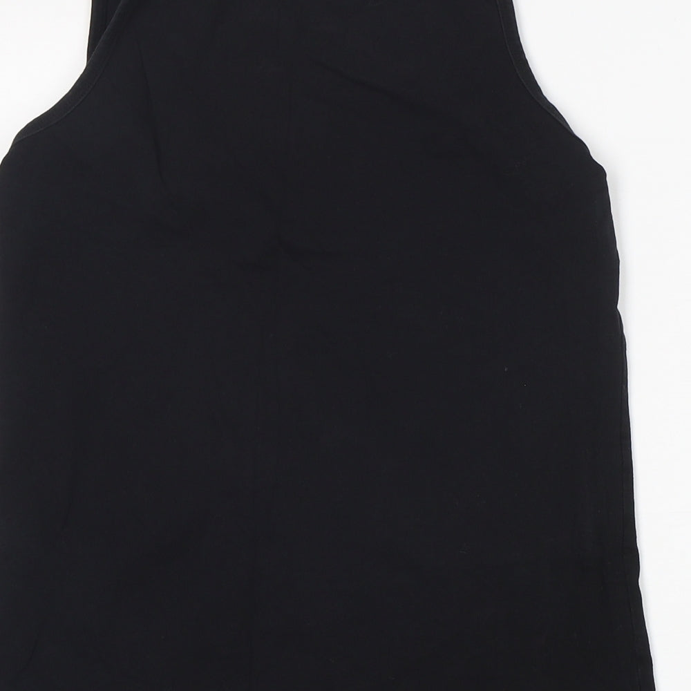 Miso Womens Black  Cotton Basic Tank Size 14 Round Neck