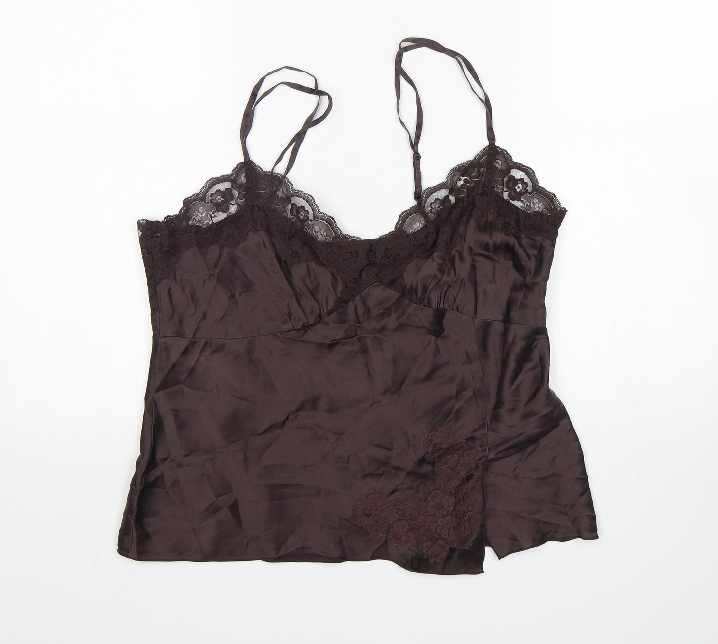 Coast Womens Brown  Silk Basic Tank Size 16 V-Neck