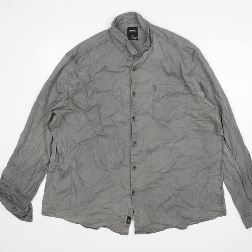 Burton  Mens Grey  Cotton  Button-Up Size 2XL Collared
