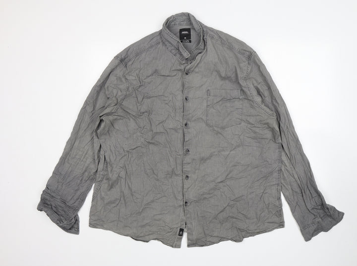 Burton Mens Grey Cotton Button-Up Size 2XL Collared