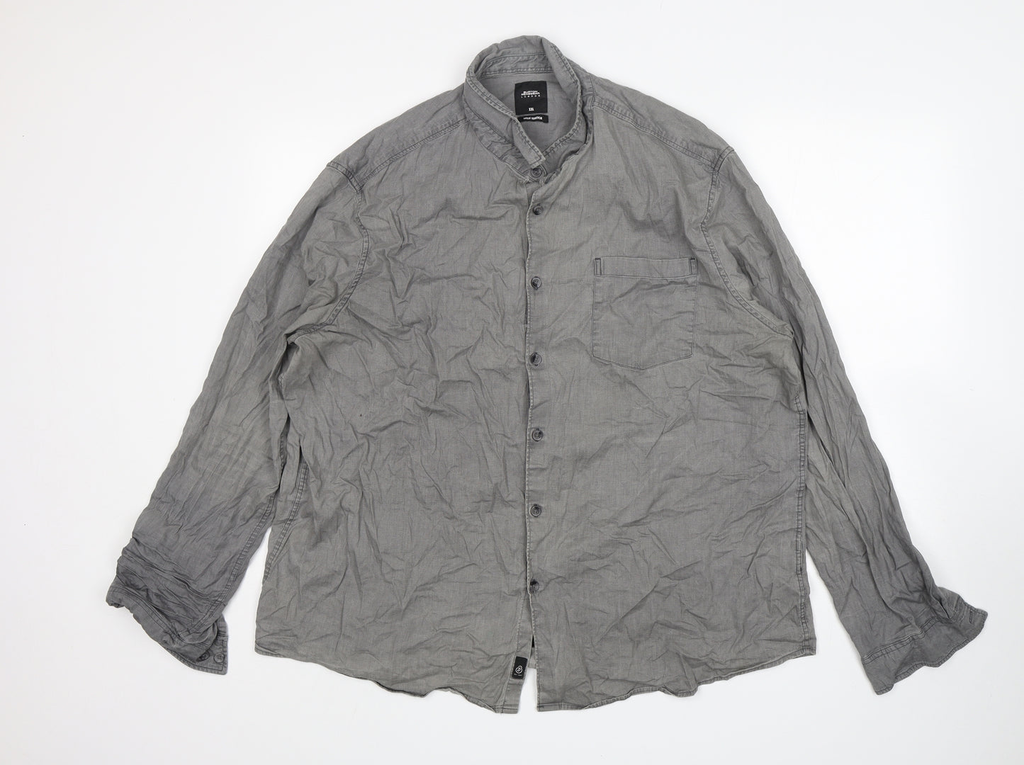 Burton  Mens Grey  Cotton  Button-Up Size 2XL Collared