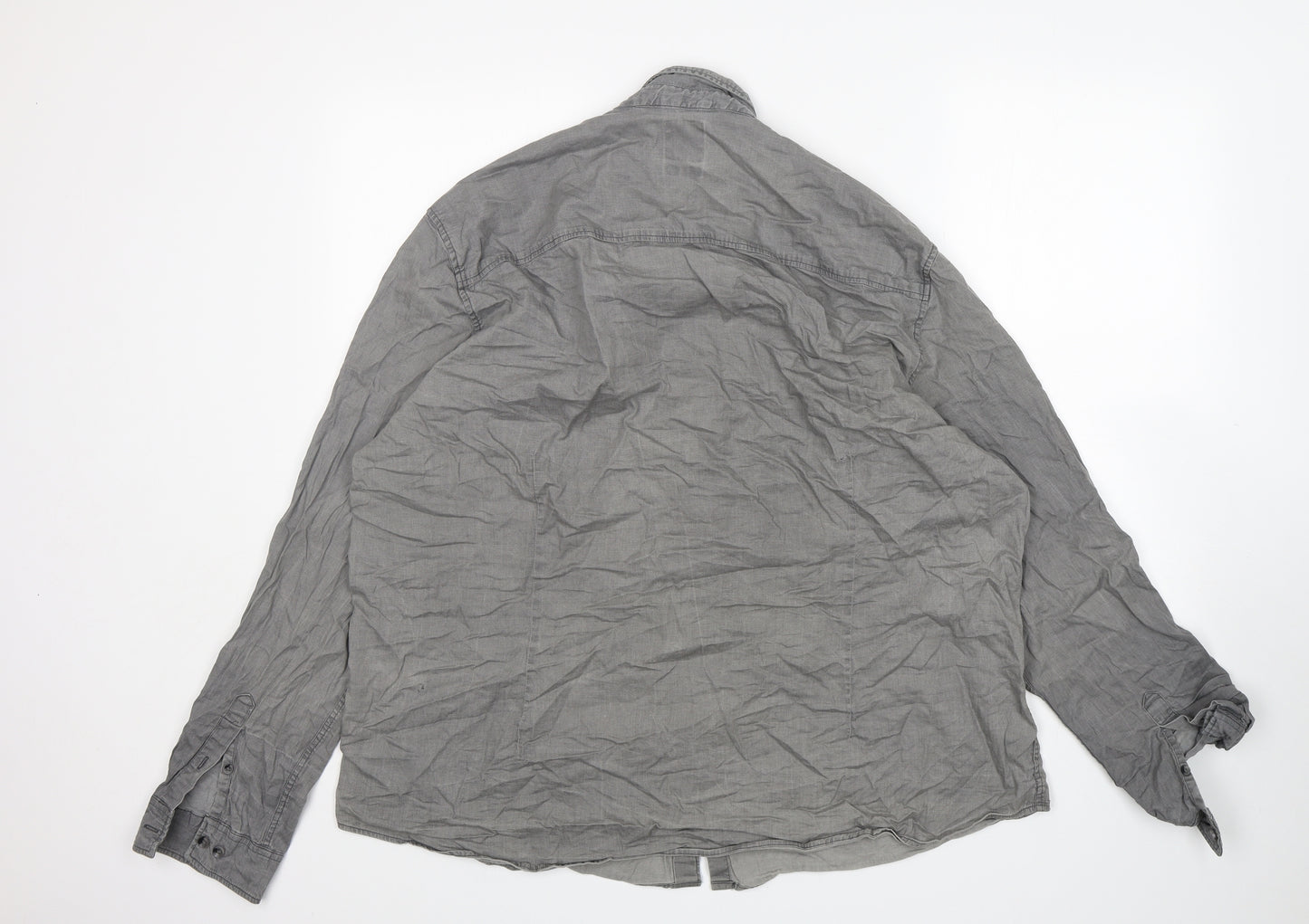 Burton  Mens Grey  Cotton  Button-Up Size 2XL Collared