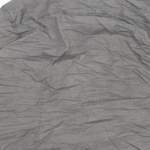 Burton  Mens Grey  Cotton  Button-Up Size 2XL Collared