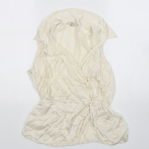 NEXT Womens Ivory  Viscose Basic Blouse Size 14 Collared