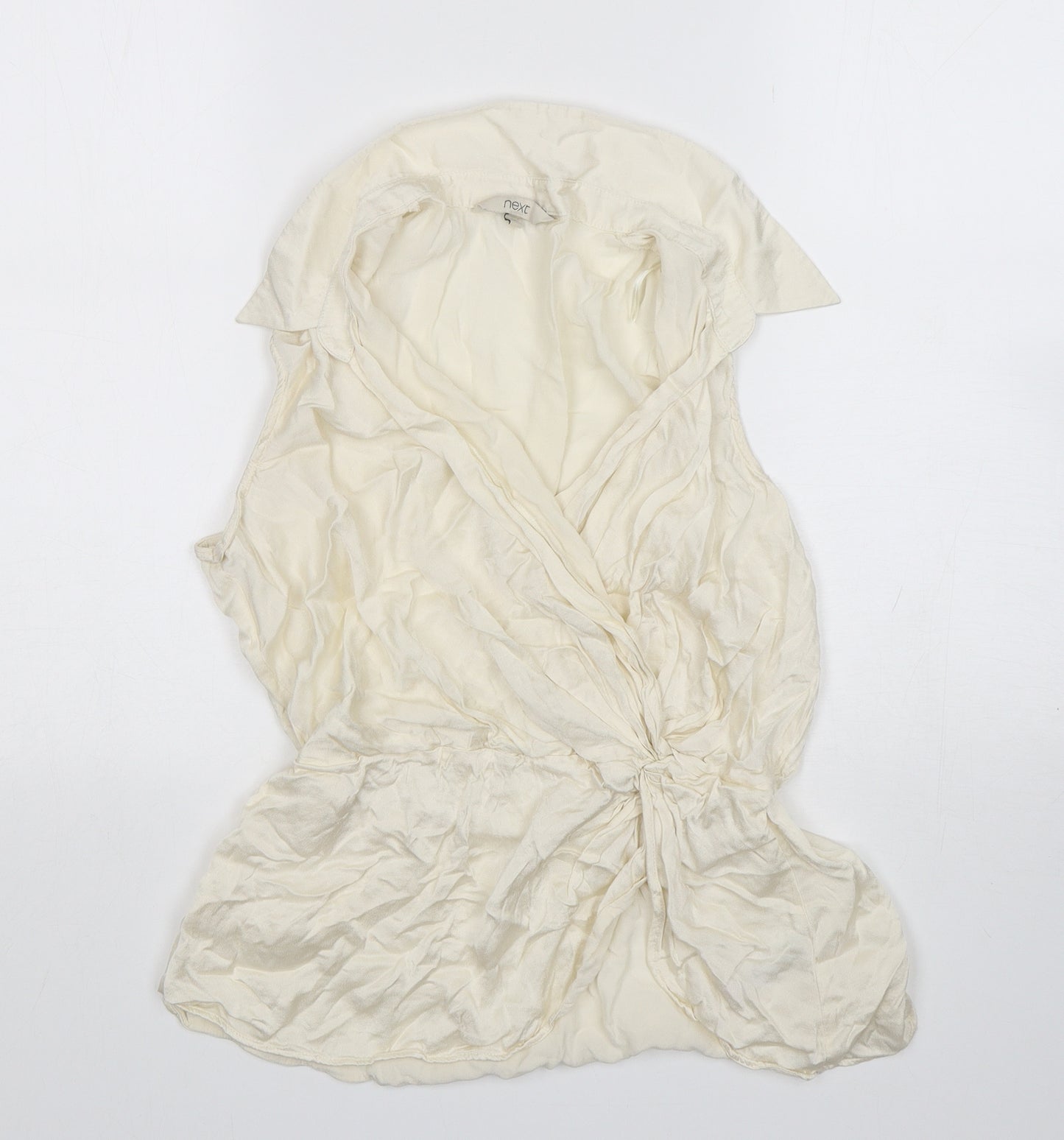 NEXT Womens Ivory  Viscose Basic Blouse Size 14 Collared
