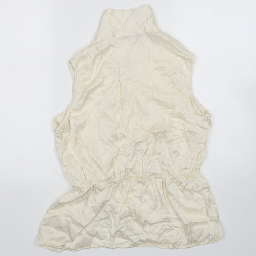 NEXT Womens Ivory  Viscose Basic Blouse Size 14 Collared