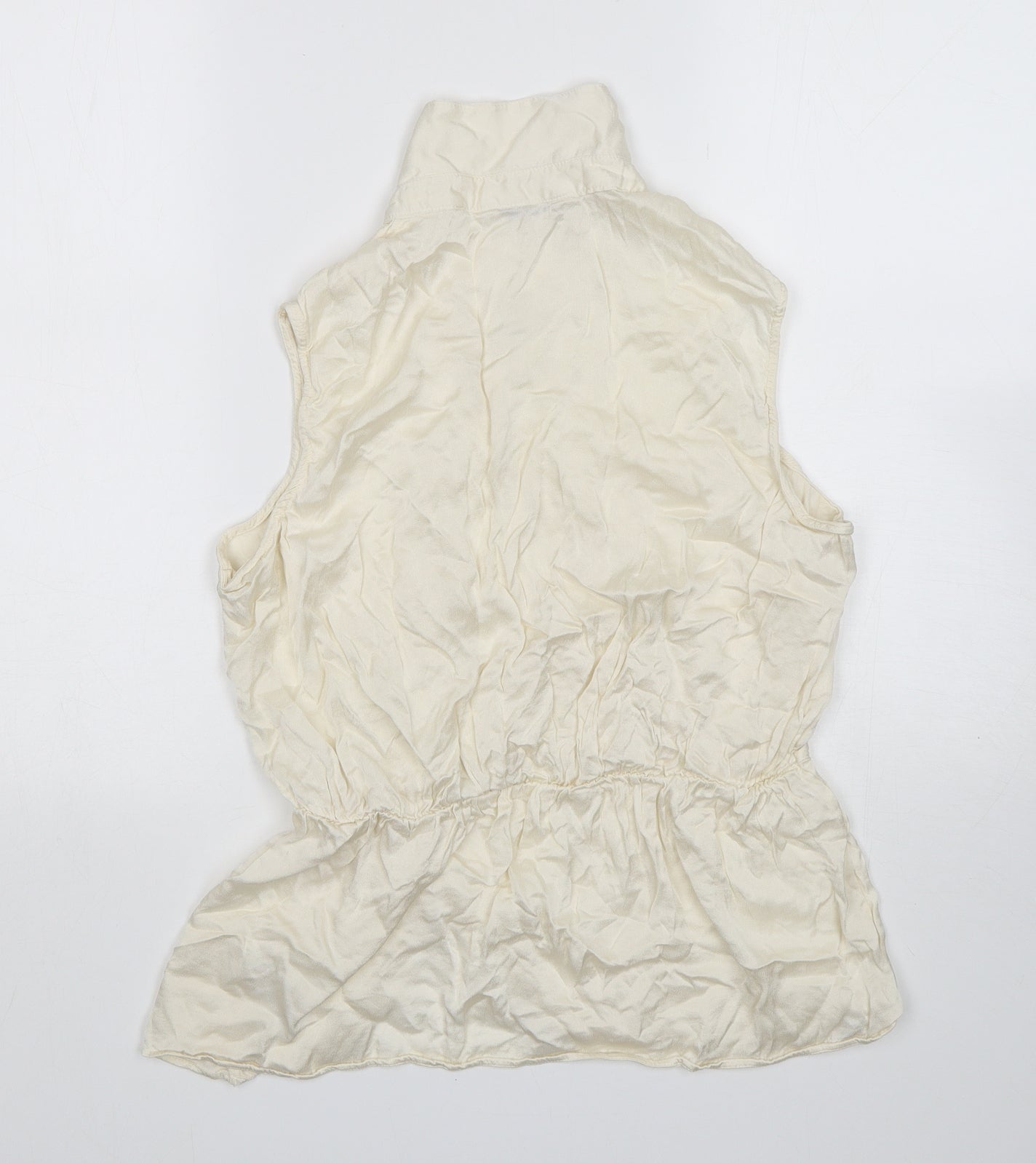 NEXT Womens Ivory  Viscose Basic Blouse Size 14 Collared