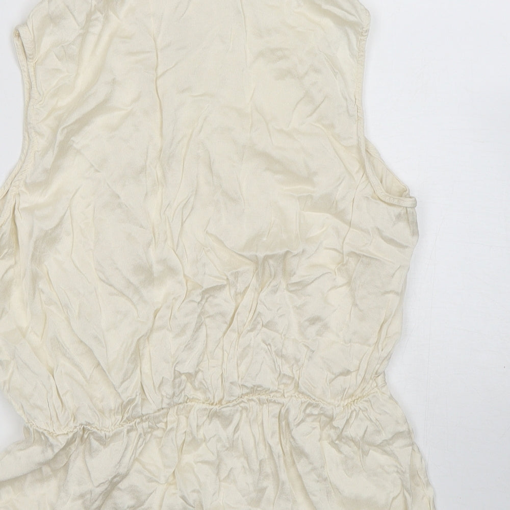 NEXT Womens Ivory  Viscose Basic Blouse Size 14 Collared