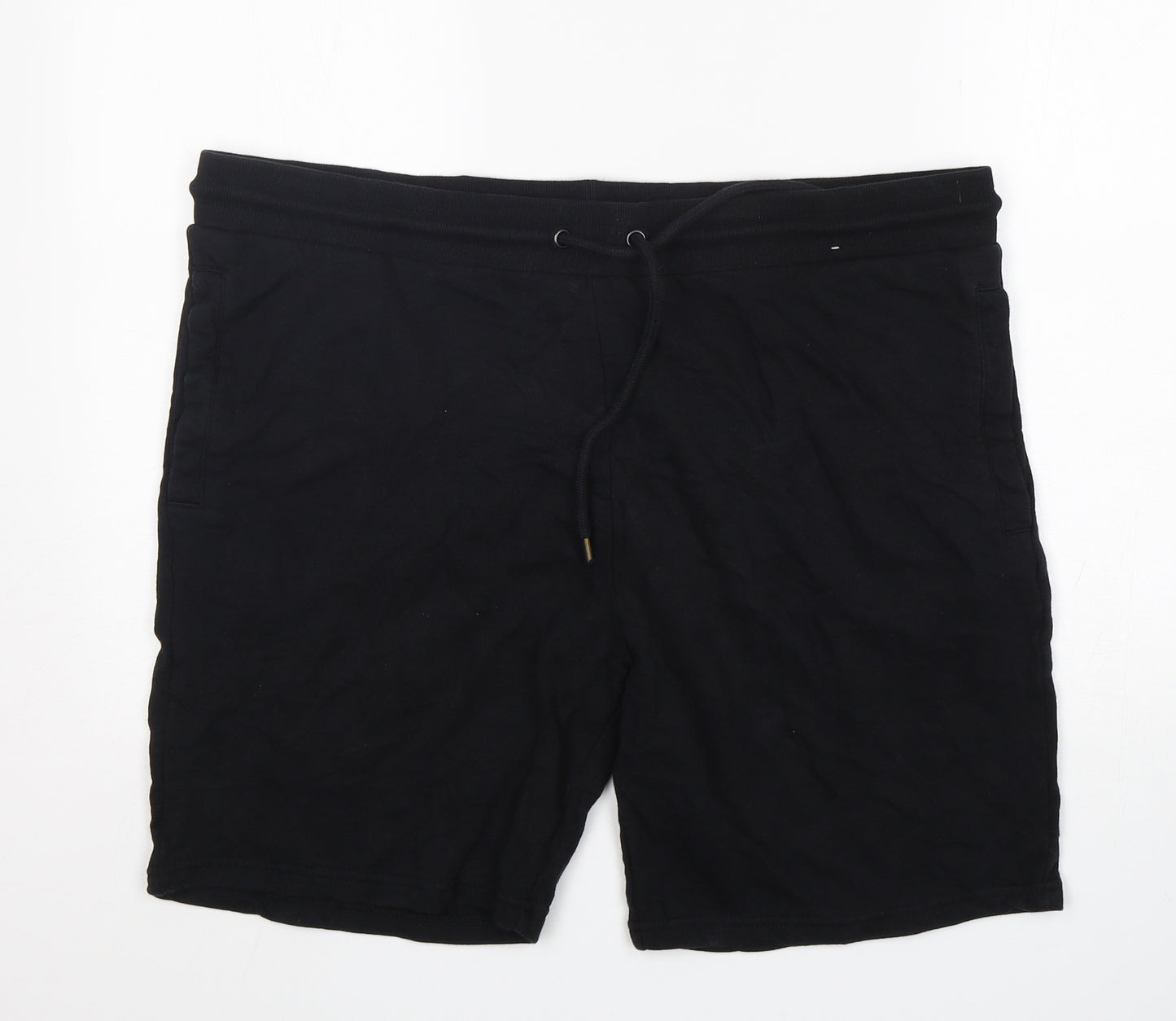TU Mens Black  Cotton Sweat Shorts Size XL L9 in Regular