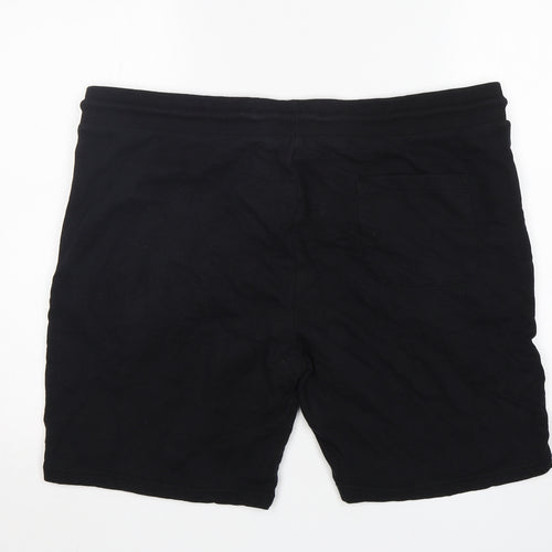 TU Mens Black  Cotton Sweat Shorts Size XL L9 in Regular