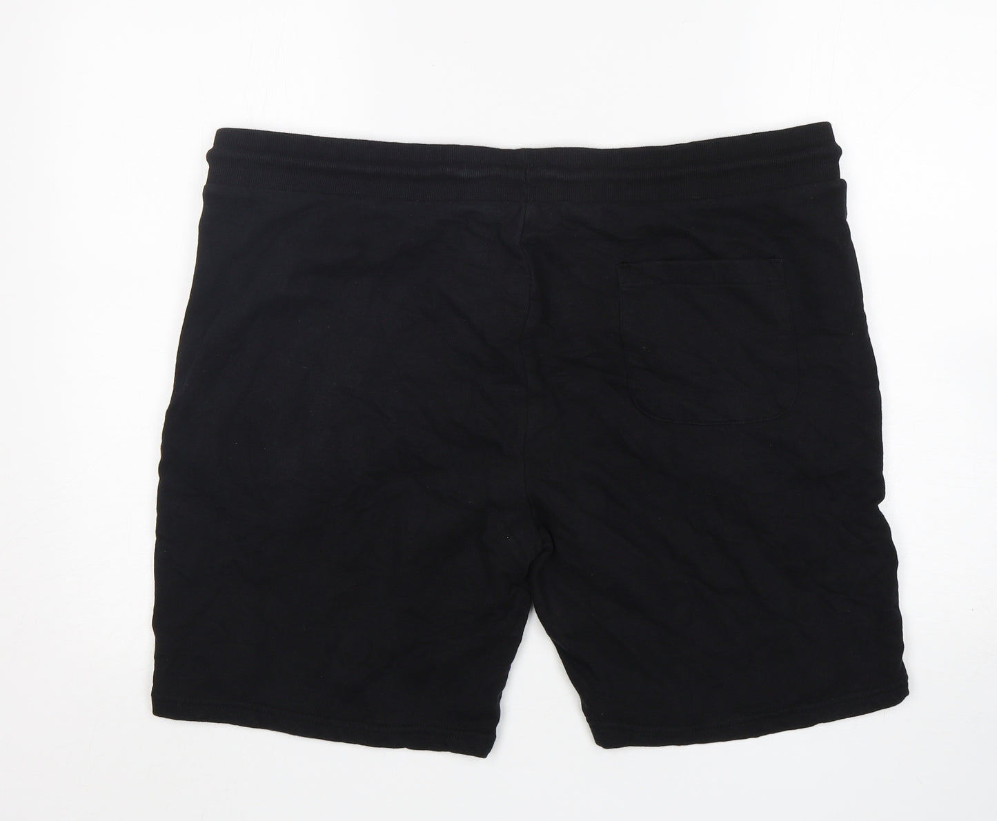 TU Mens Black  Cotton Sweat Shorts Size XL L9 in Regular