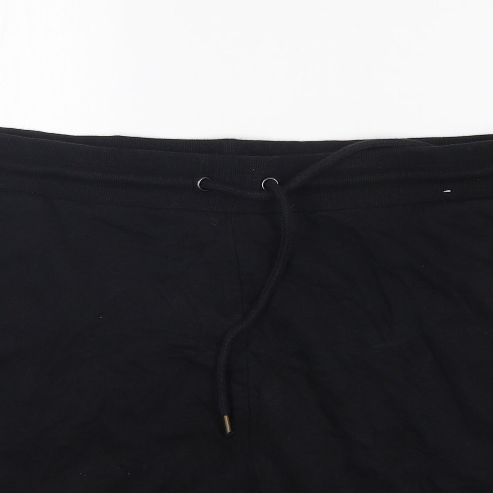 TU Mens Black  Cotton Sweat Shorts Size XL L9 in Regular