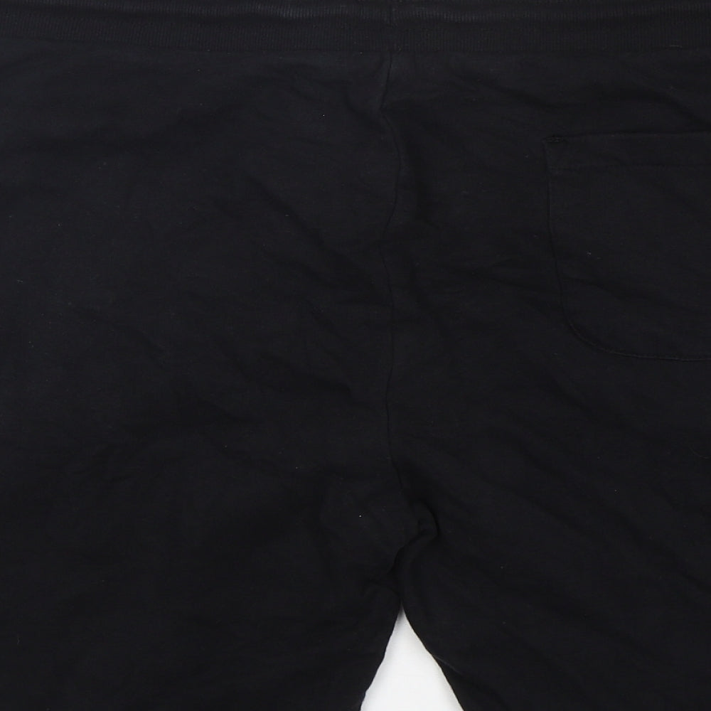 TU Mens Black  Cotton Sweat Shorts Size XL L9 in Regular