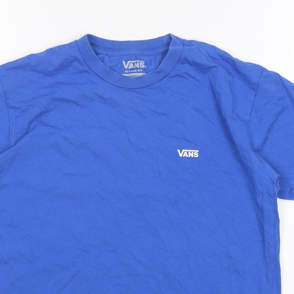 Vans  Mens Blue  Cotton  T-Shirt Size S Round Neck