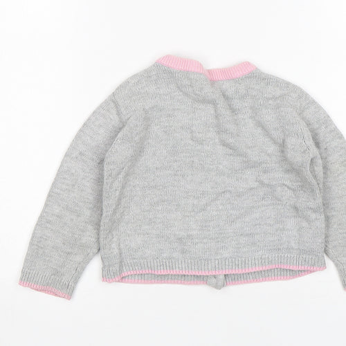 Matalan Girls Grey  Cotton Cardigan Jumper Size 12-18 Months