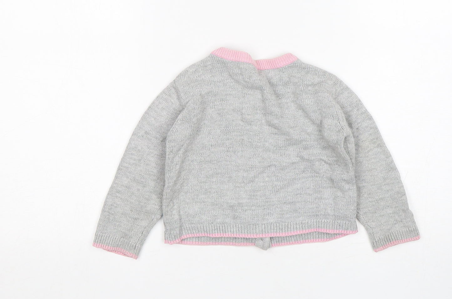 Matalan Girls Grey  Cotton Cardigan Jumper Size 12-18 Months