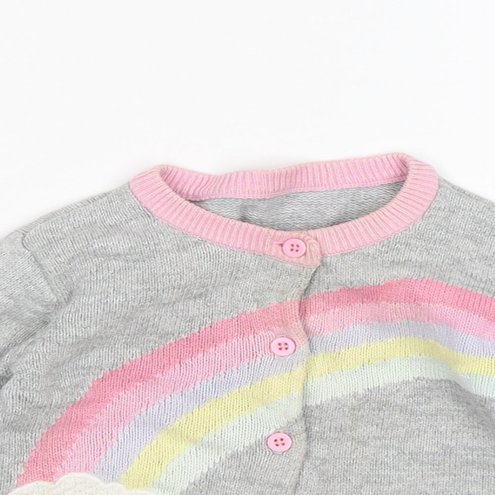 Matalan Girls Grey  Cotton Cardigan Jumper Size 12-18 Months